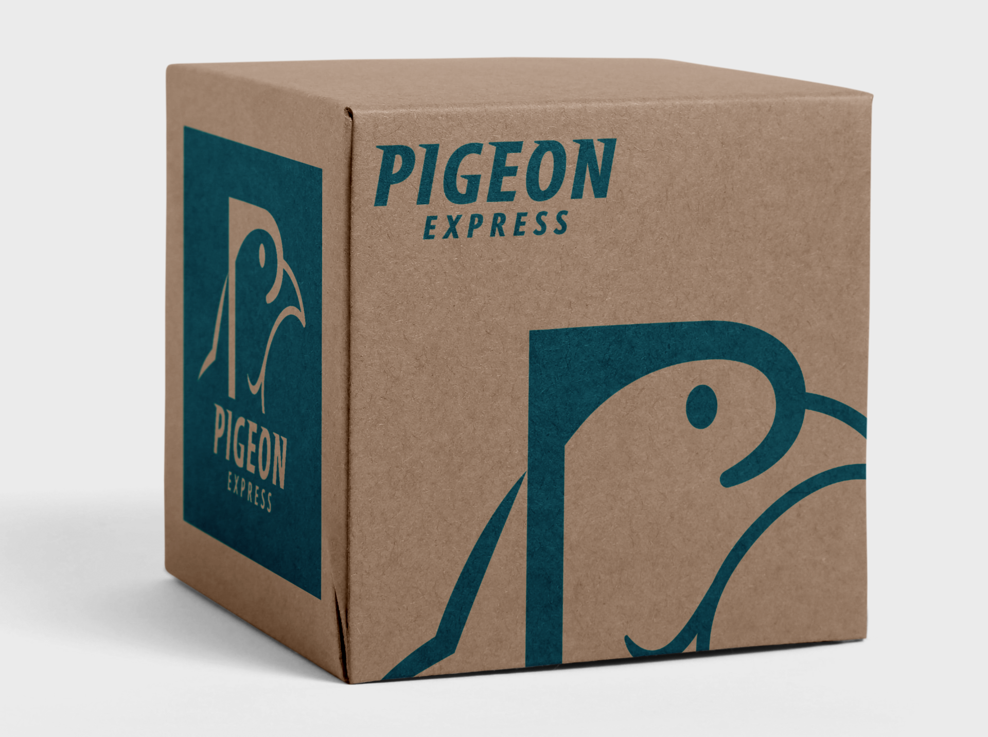 Box mockup of Pigeon Express